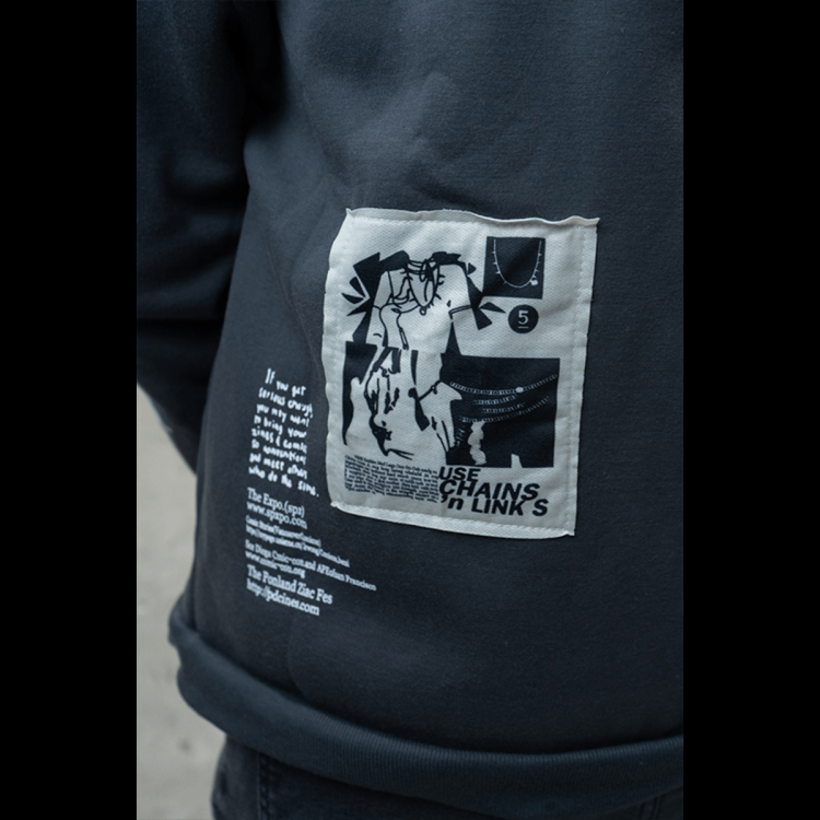 Patch Zip Hoodie - Grey