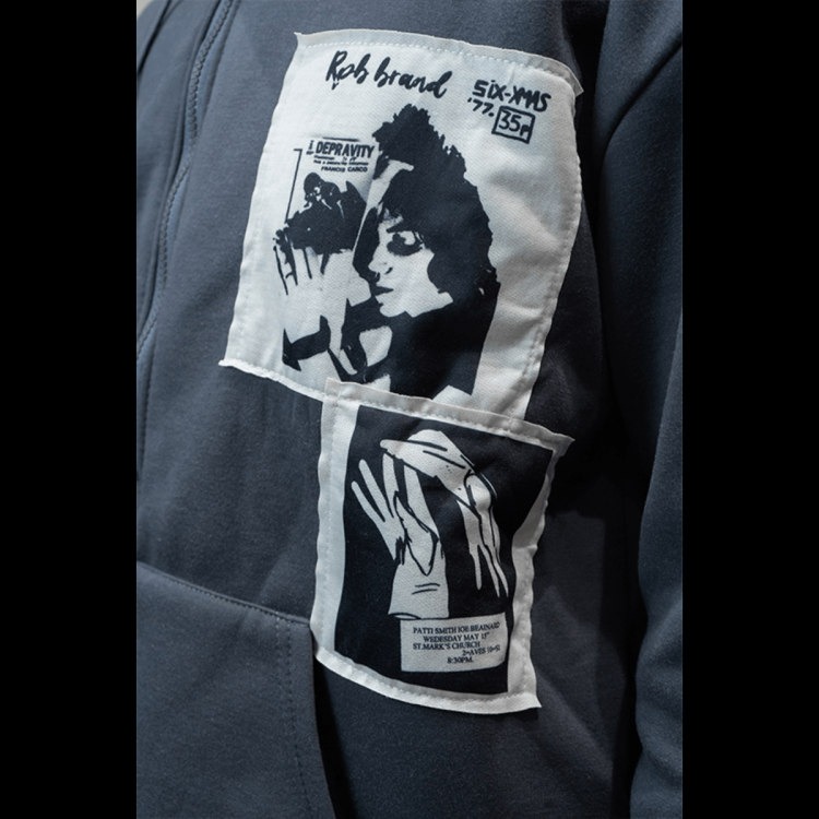 Patch Zip Hoodie - Grey