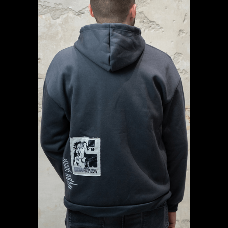 Patch Zip Hoodie - Grey