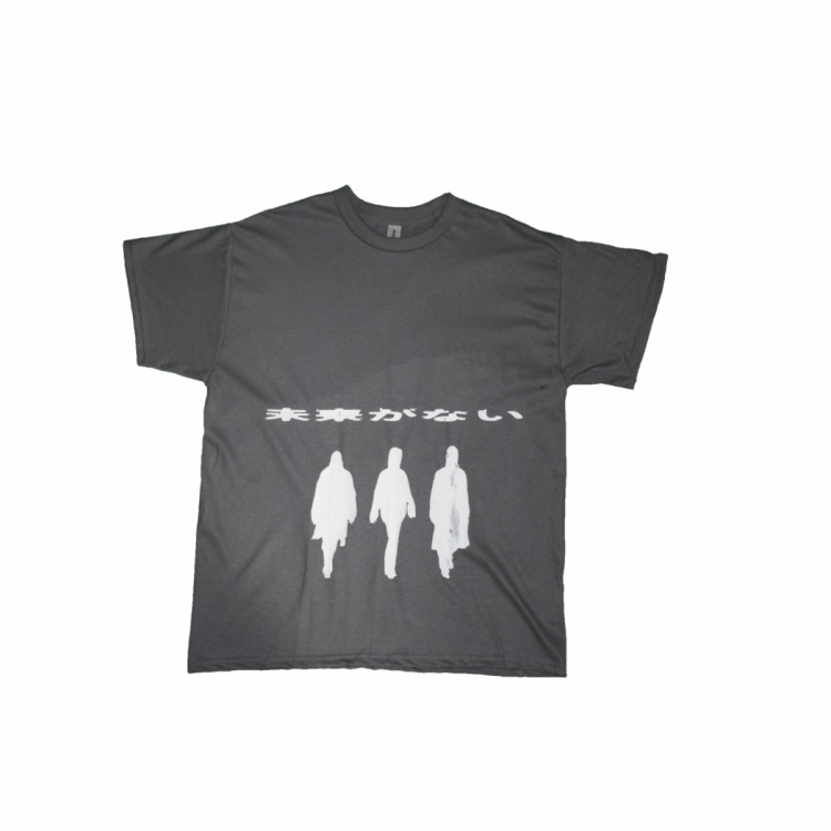 NoFuture Japanese T-shirt Grey with Rhinestones