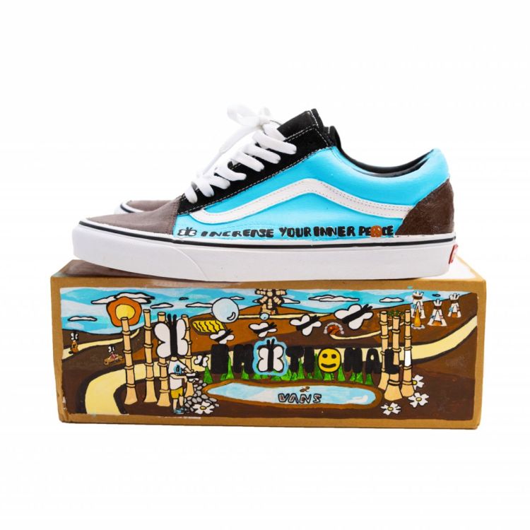 Emotional custom shoes (brown/light blue)